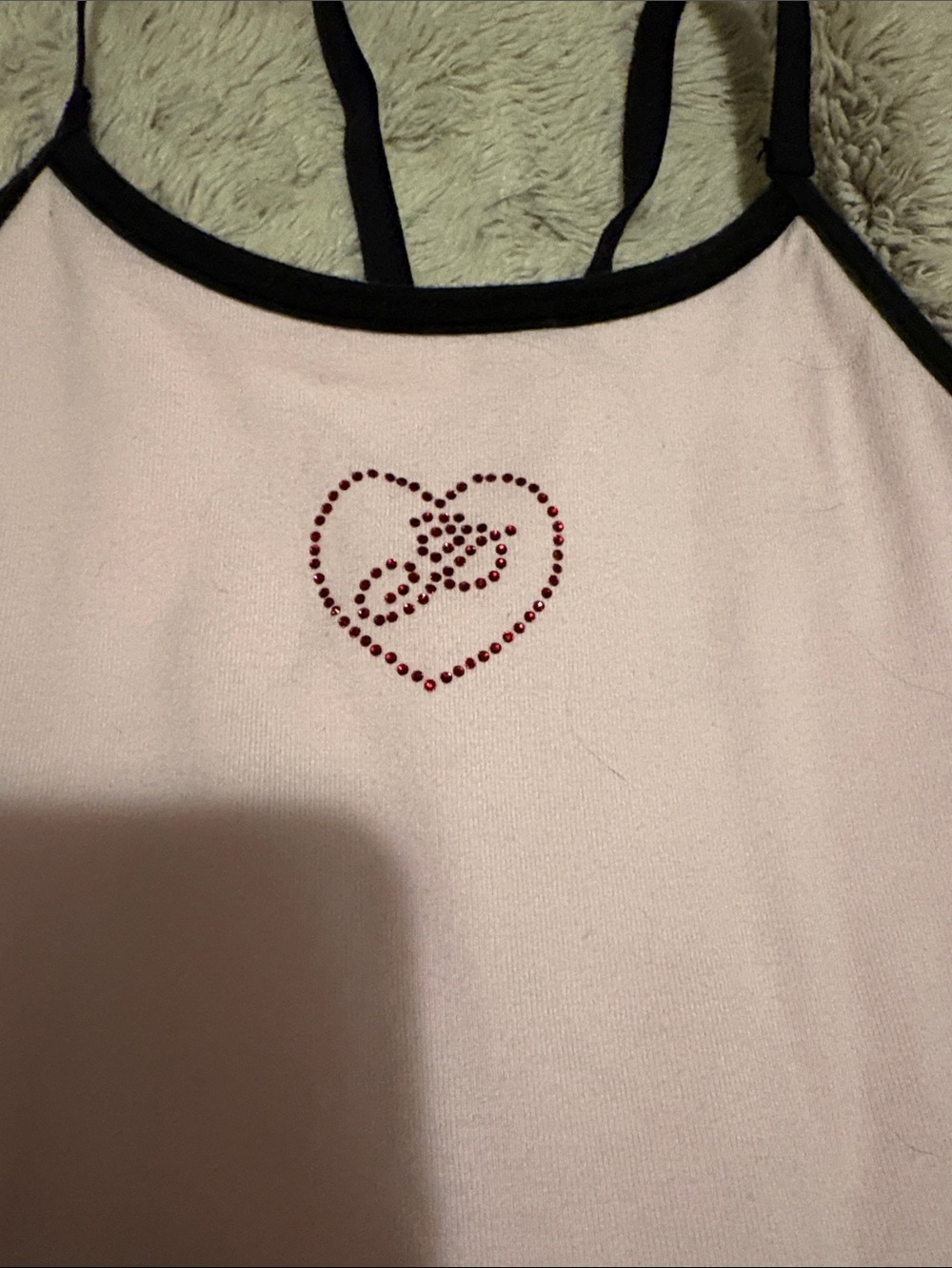 PINK Victoria's Secret Light Pink Halter Tank with Black Trim - Picture 3 of 5